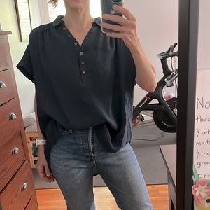 Semi-sheer tunic blouse